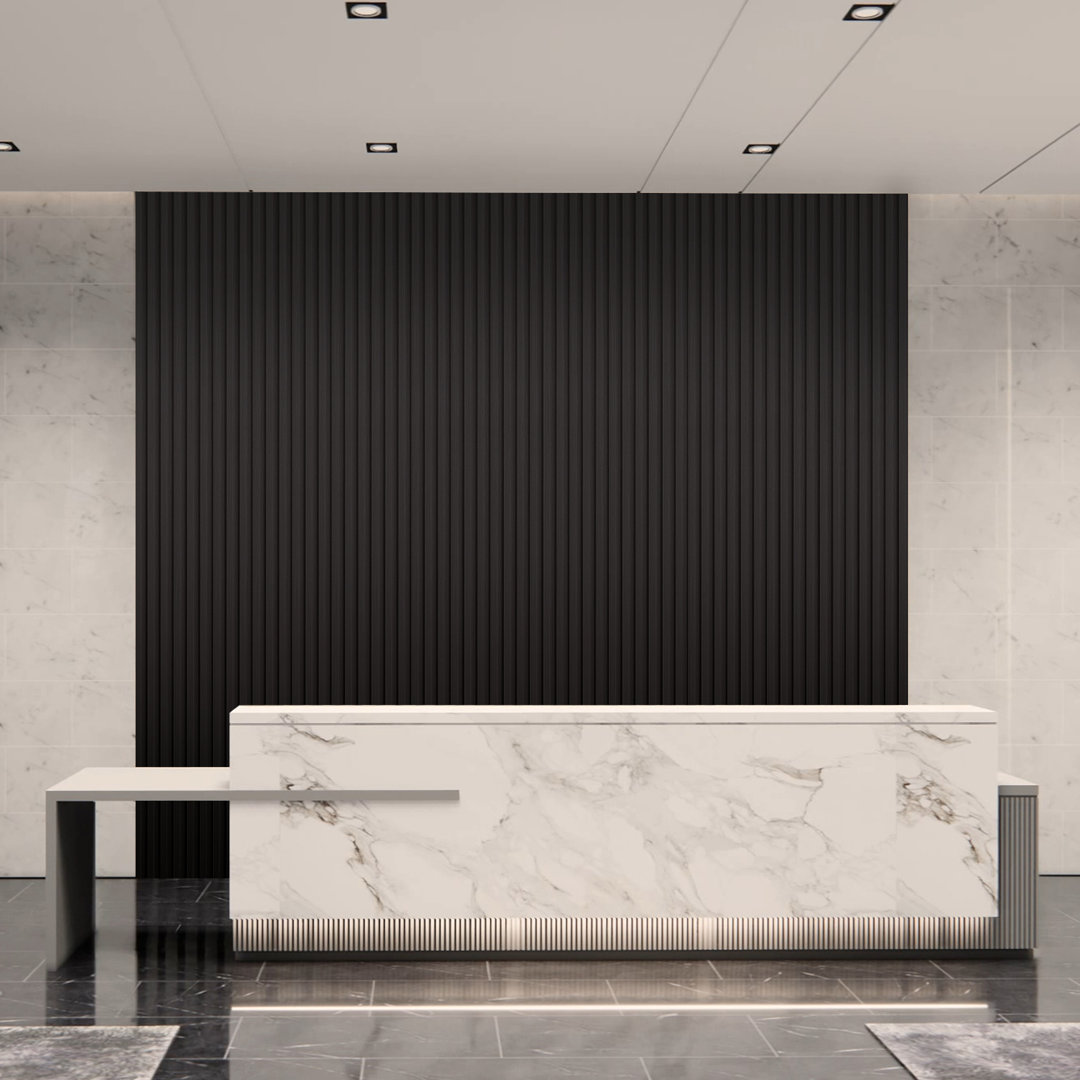 8 Pcs 96" x 6.26" WPC Waterproof Slat Wall Panels, 3D Wood Look Acoustic Diffuser Wall Paneling for Modern Decor,33.38 sq.ft.